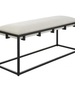 Uttermost Paradox Iron & Fabric Bench LIVING ROOM