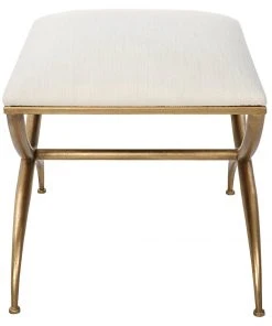 LIVING ROOM Uttermost Crossing Small White Bench