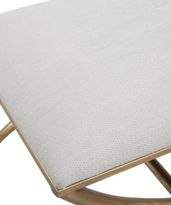 LIVING ROOM Uttermost Crossing Small White Bench