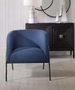 Uttermost Jacobsen Denim Barrel Chair LIVING ROOM