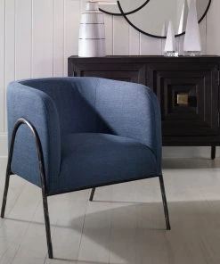Uttermost Jacobsen Denim Barrel Chair LIVING ROOM