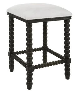 Bar & Counter Stools Uttermost Pryce Black Backless Counter Stool