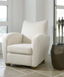 LIVING ROOM Uttermost Teddy White Shearling Accent Chair