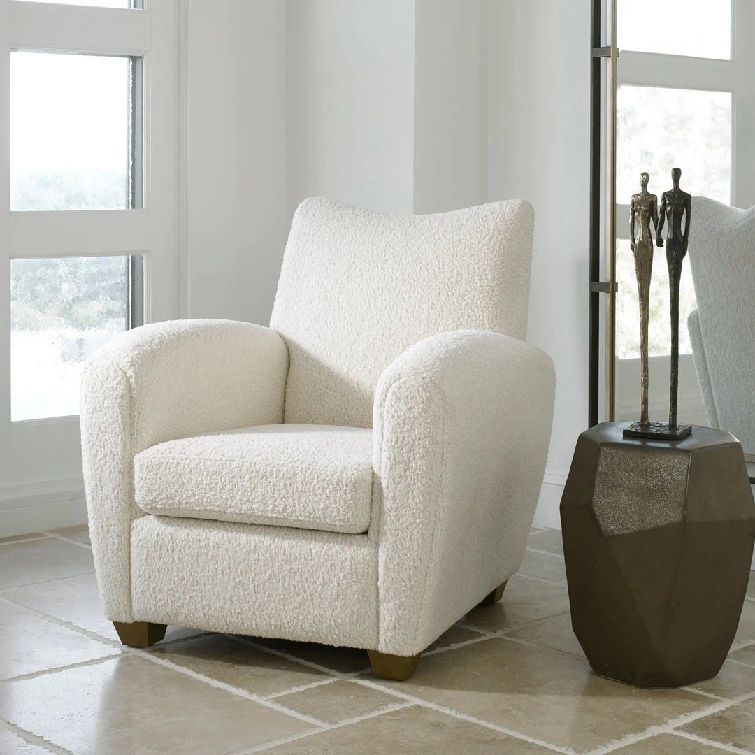 LIVING ROOM Uttermost Teddy White Shearling Accent Chair 4 LIVING ROOM Uttermost Teddy White Shearling Accent Chair