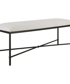 Uttermost Avenham Black Framed Bench LIVING ROOM