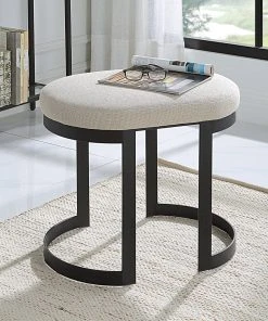 Benches, Ottomans & Poufs Uttermost Infinity Black Accent Stool