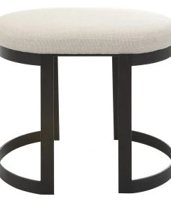 Benches, Ottomans & Poufs Uttermost Infinity Black Accent Stool