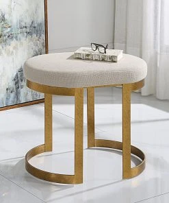Benches, Ottomans & Poufs Uttermost Infinity Gold Accent Stool