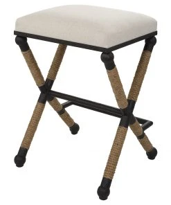 Uttermost Firth Rustic Oatmeal Counter Stool Bar & Counter Stools