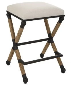 Uttermost Firth Rustic Oatmeal Counter Stool Bar & Counter Stools