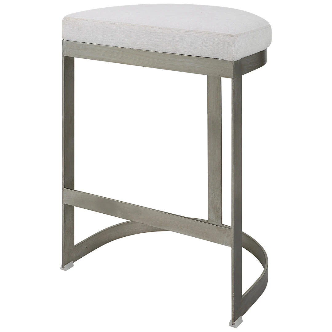 Uttermost Ivanna Backless Silver Counter Stool Bar & Counter Stools 5 Uttermost Ivanna Backless Silver Counter Stool Bar & Counter Stools