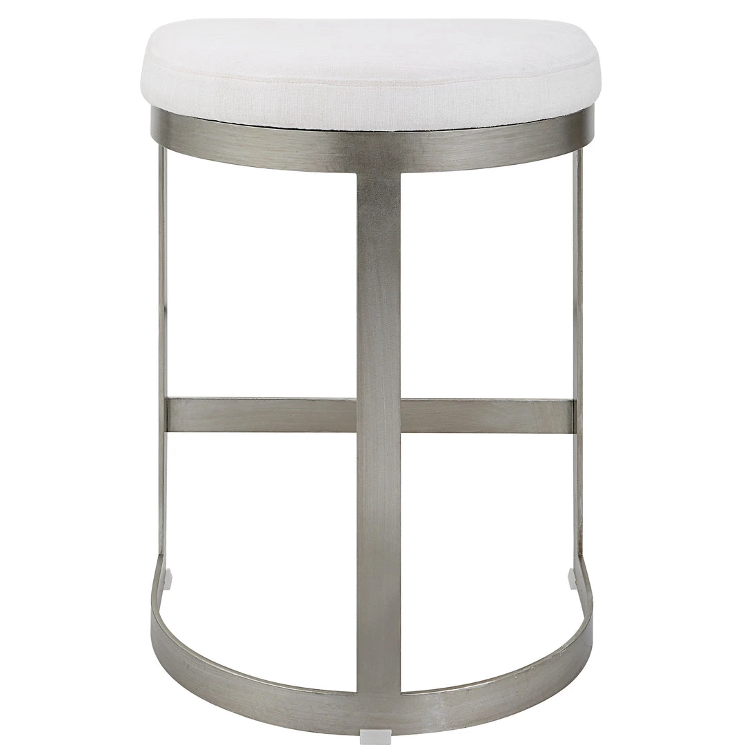 Uttermost Ivanna Backless Silver Counter Stool Bar & Counter Stools 7 Uttermost Ivanna Backless Silver Counter Stool Bar & Counter Stools