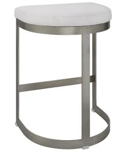 Uttermost Ivanna Backless Silver Counter Stool Bar & Counter Stools 15 Uttermost Ivanna Backless Silver Counter Stool Bar & Counter Stools