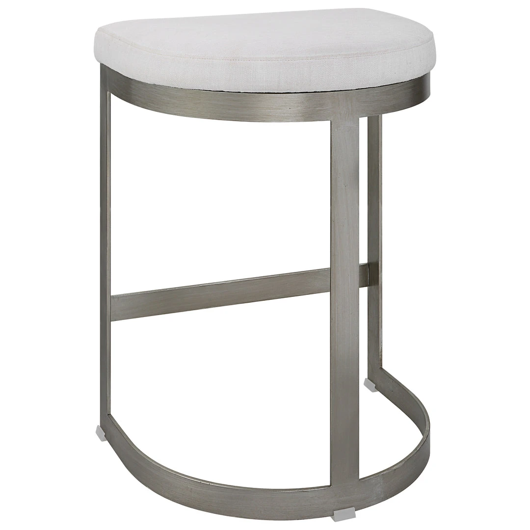 Uttermost Ivanna Backless Silver Counter Stool Bar & Counter Stools 8 Uttermost Ivanna Backless Silver Counter Stool Bar & Counter Stools