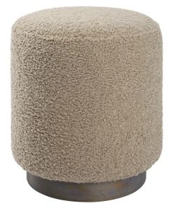 Uttermost Avila Latte Round Ottoman LIVING ROOM