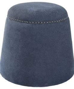 Uttermost Gumdrop Denim Ottoman LIVING ROOM