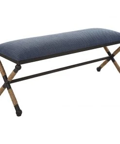 LIVING ROOM Uttermost Firth Rustic Navy Bench