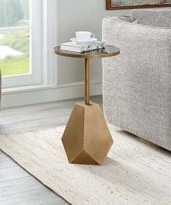 Side & End Tables Uttermost Comet Geometric Bronze Accent Table