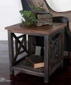 Uttermost Spiro Reclaimed Wood End Table LIVING ROOM