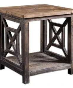 Uttermost Spiro Reclaimed Wood End Table LIVING ROOM