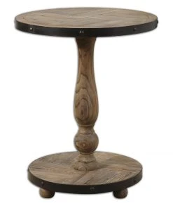 LIVING ROOM Uttermost Kumberlin Wooden Round Table