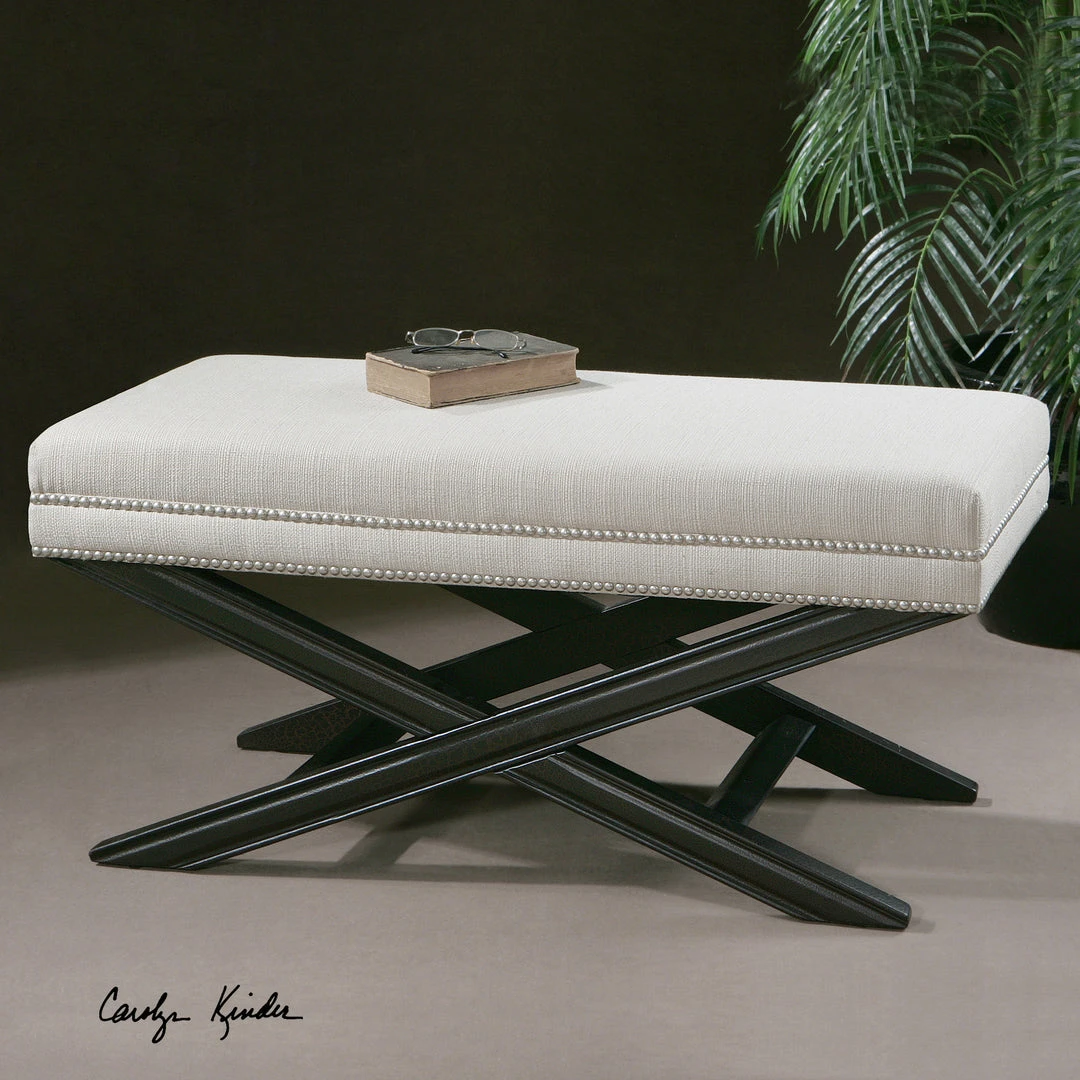 LIVING ROOM Uttermost Viera White Bench 4 LIVING ROOM Uttermost Viera White Bench
