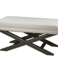 LIVING ROOM Uttermost Viera White Bench
