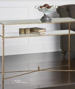 LIVING ROOM Uttermost Henzler Mirrored Glass Console Table