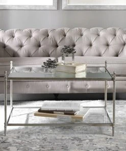 LIVING ROOM Uttermost Gannon Mirrored Glass Coffee Table