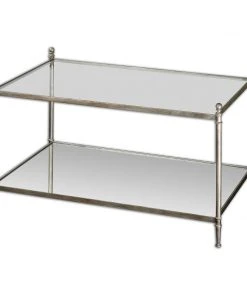 LIVING ROOM Uttermost Gannon Mirrored Glass Coffee Table
