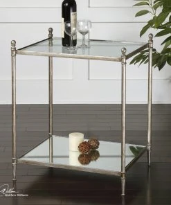 Uttermost Gannon Mirrored Glass End Table