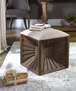 Uttermost Jia Wooden Ottoman LIVING ROOM