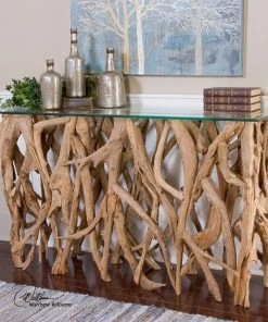 LIVING ROOM Uttermost Teak Wood Console