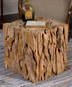 Side & End Tables Uttermost Teak Root Bunching Cube