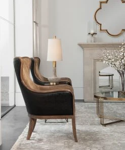 LIVING ROOM Uttermost Snowden Tan Wing Chair