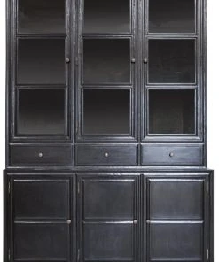 Noir Colonial Hutch, Hand Rubbed Black