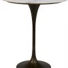Noir Laredo Bar Table 36", Aged Brass,White Marble Top