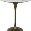 Noir Laredo Bar Table 36", Antique Brass, White Marble Top