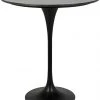 Noir Laredo Bar Table 36", Black Metal With Black Stone Top