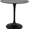 Noir Laredo Bar Table 40", Black Metal With Black Stone Top