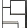 Noir Haru Bookcase Large, Black Metal With White Stone