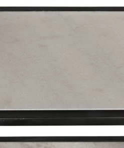 Noir Haru Bookcase Large, Black Metal With White Stone