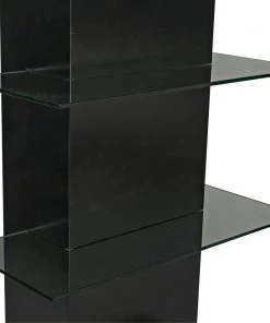 Noir Colombo Shelving, Black Metal With Glass HOME OFFICE