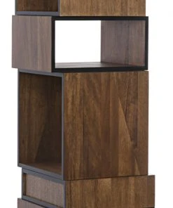 Noir Baron Bookcase, Dark Walnut HOME OFFICE