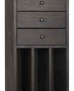 HOME OFFICE Noir Tubula Bookcase, Ebony Walnut