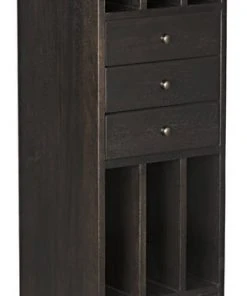 HOME OFFICE Noir Tubula Bookcase, Ebony Walnut