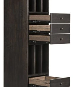HOME OFFICE Noir Tubula Bookcase, Ebony Walnut