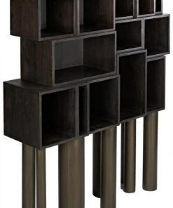 HOME OFFICE Noir Mr. Roberts Shelving, Ebony Walnut With Metal Legs