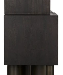 HOME OFFICE Noir Mr. Roberts Shelving, Ebony Walnut With Metal Legs