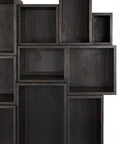 HOME OFFICE Noir Mr. Roberts Shelving, Ebony Walnut With Metal Legs